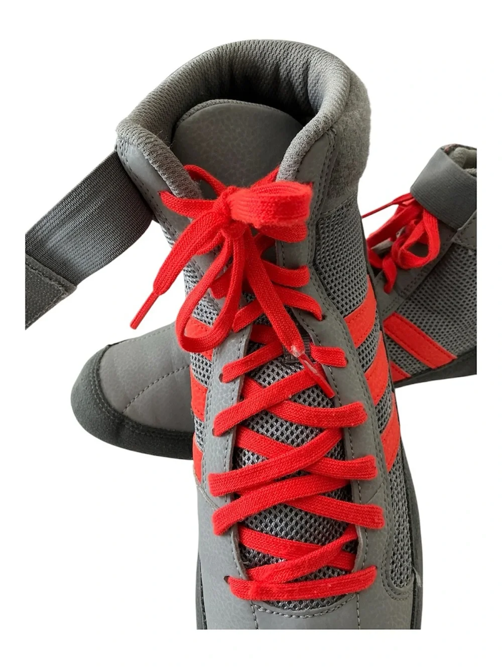 Adidas Mat Wizard 3 Men’s Wrestling Combat Sport Sz 12 Gray Solar Red Shoes